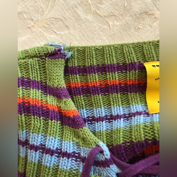 UNIF Sim striped lace up cropped sweater size XS - Picture 6 of 6